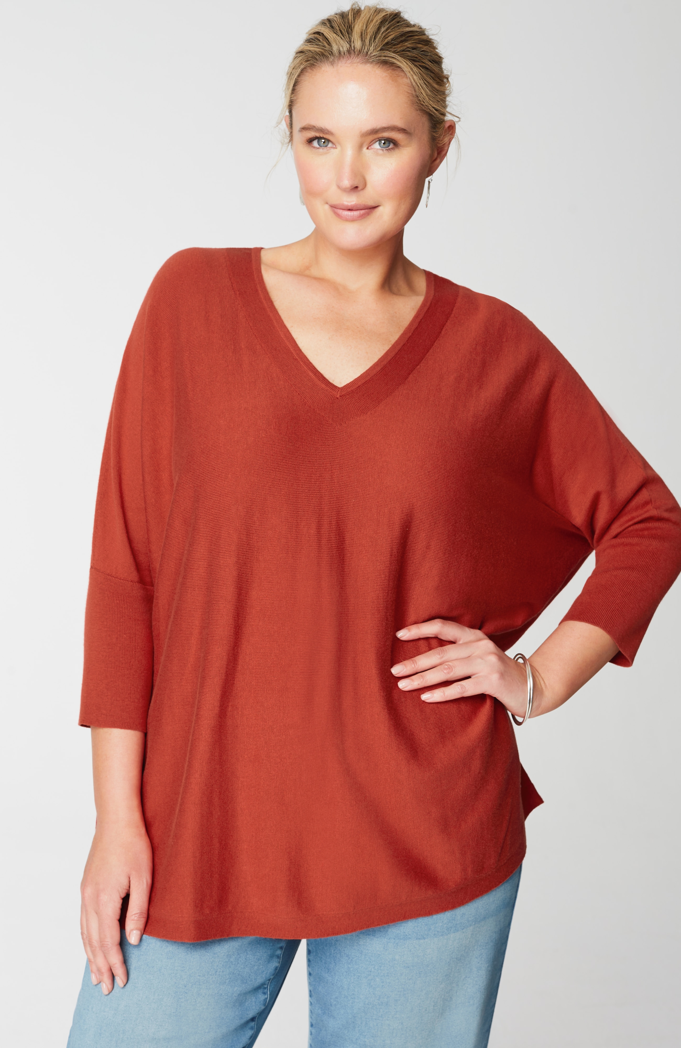 Pure Jill Oversized V-Neck Sweater