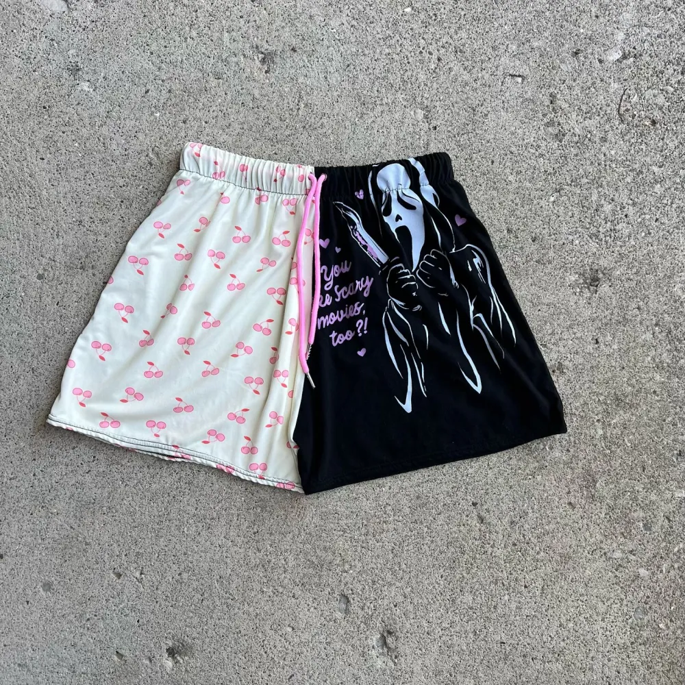 White shorts printing how perfect and cozy piece for your Halloween day