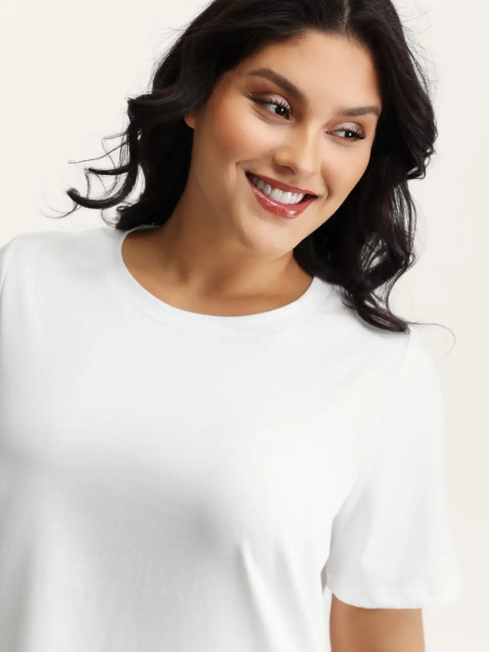 Stretchy Solid Crew Neck T-Shirt