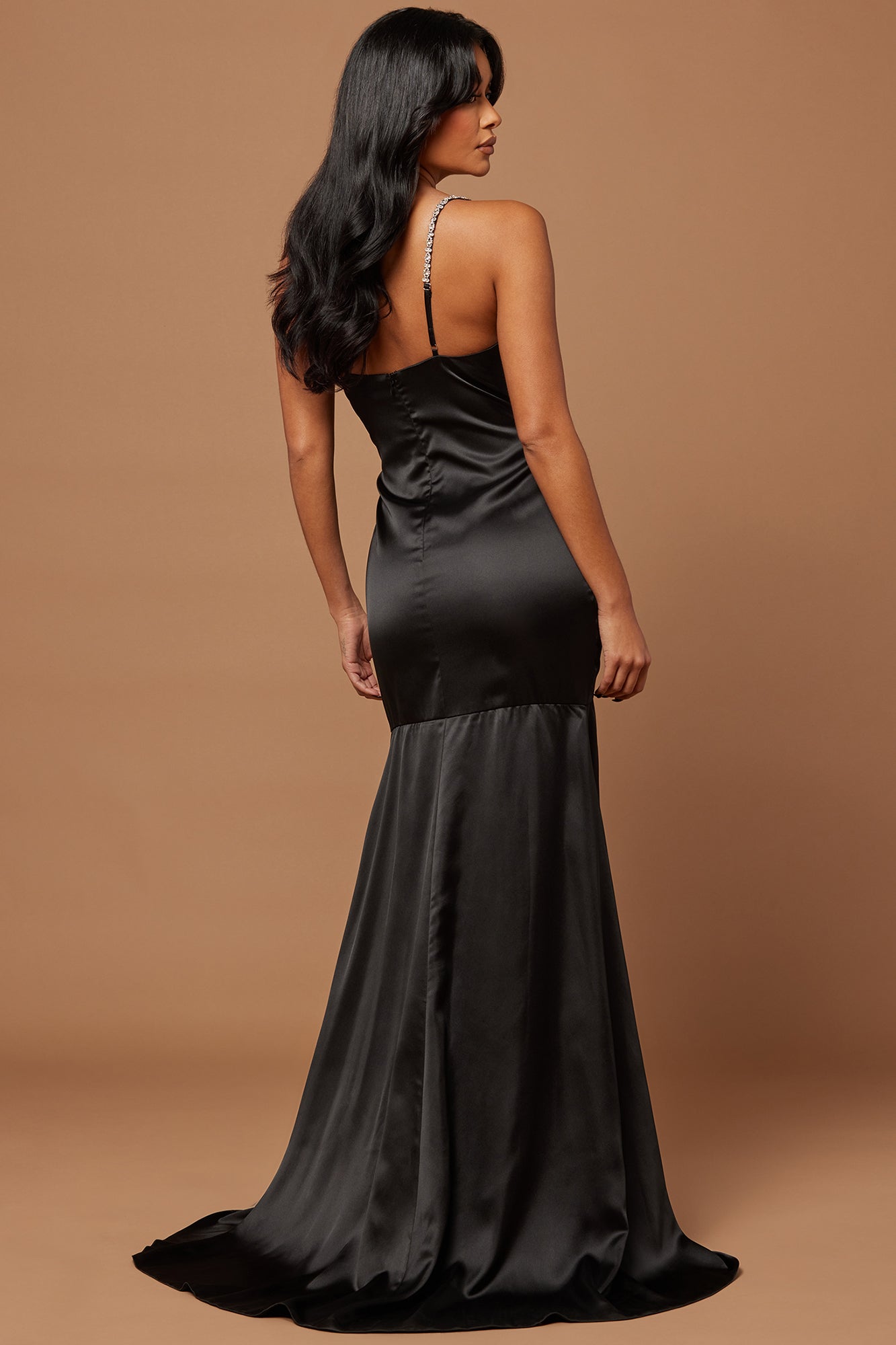 Helena Satin Gown - Black