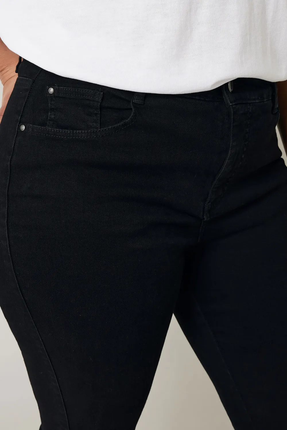 EVANS Curve Black Denim Bootcut Jeans