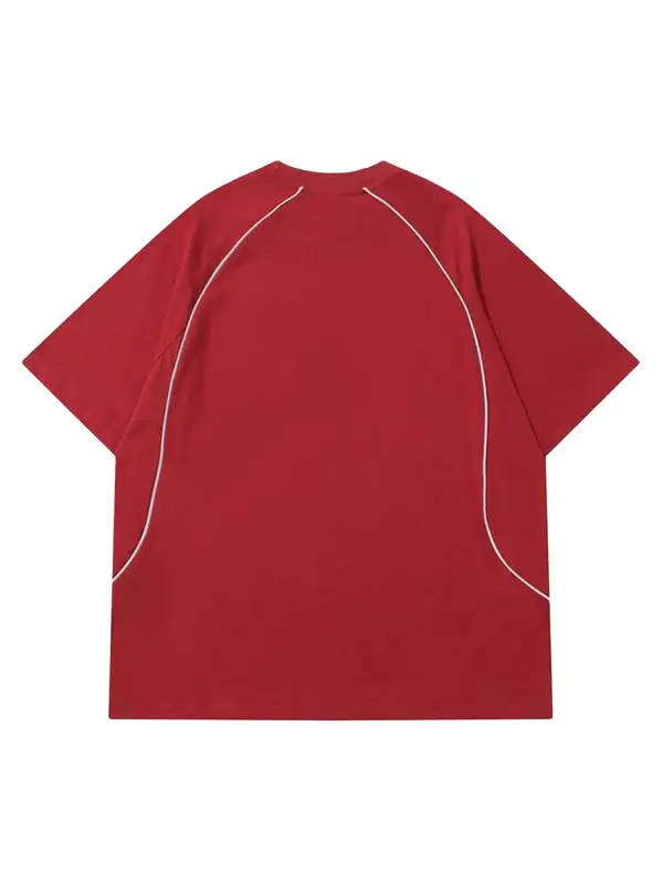 Retro Letter Print T-shirt - 1671