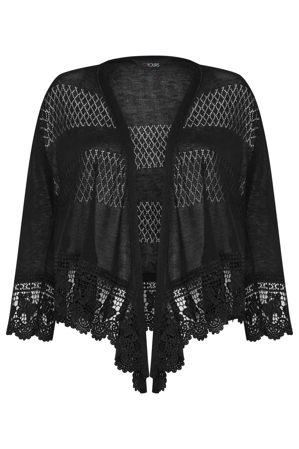 YOURS Curve White Lace Waterfall Shrug