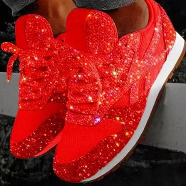 Women Muffin Rhinestone New Crystal  Platform Sneakers