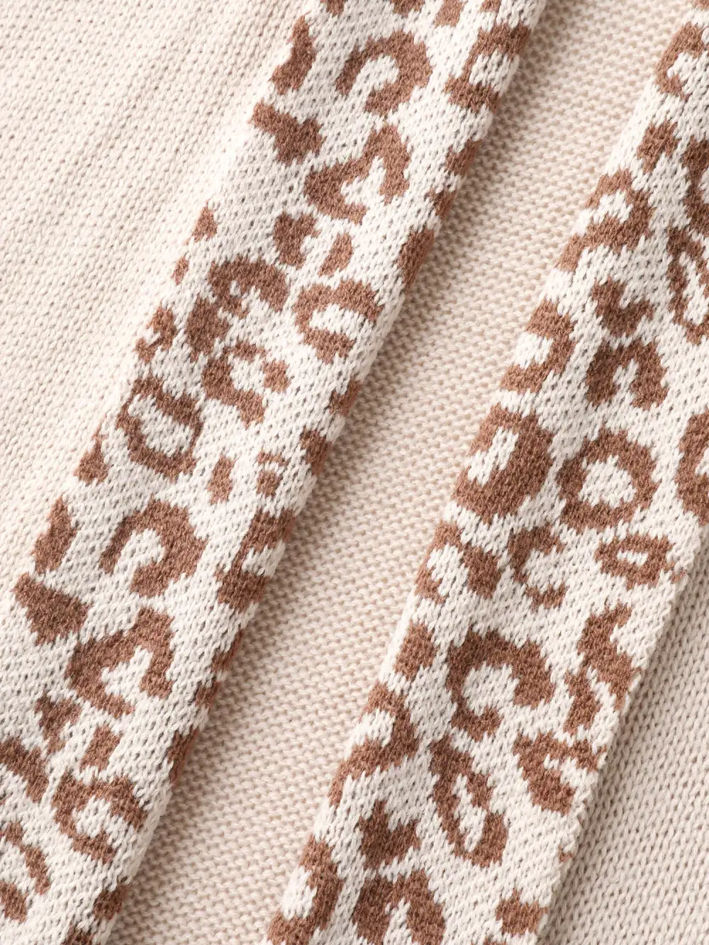 Leopard Collar Dolman Sleeve Knit Cardigan