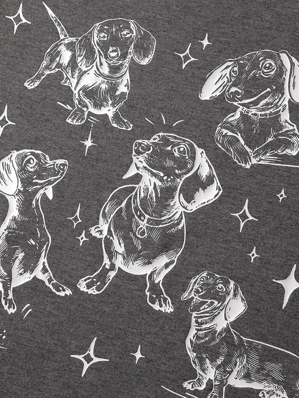 Dogs Print Round Neck T-Shirt