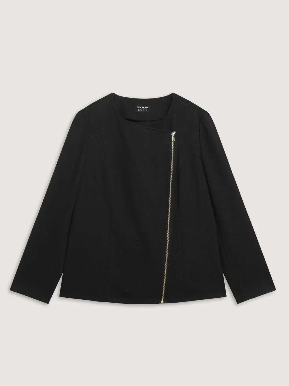 Asymmetrical Zipper Solid Jacket