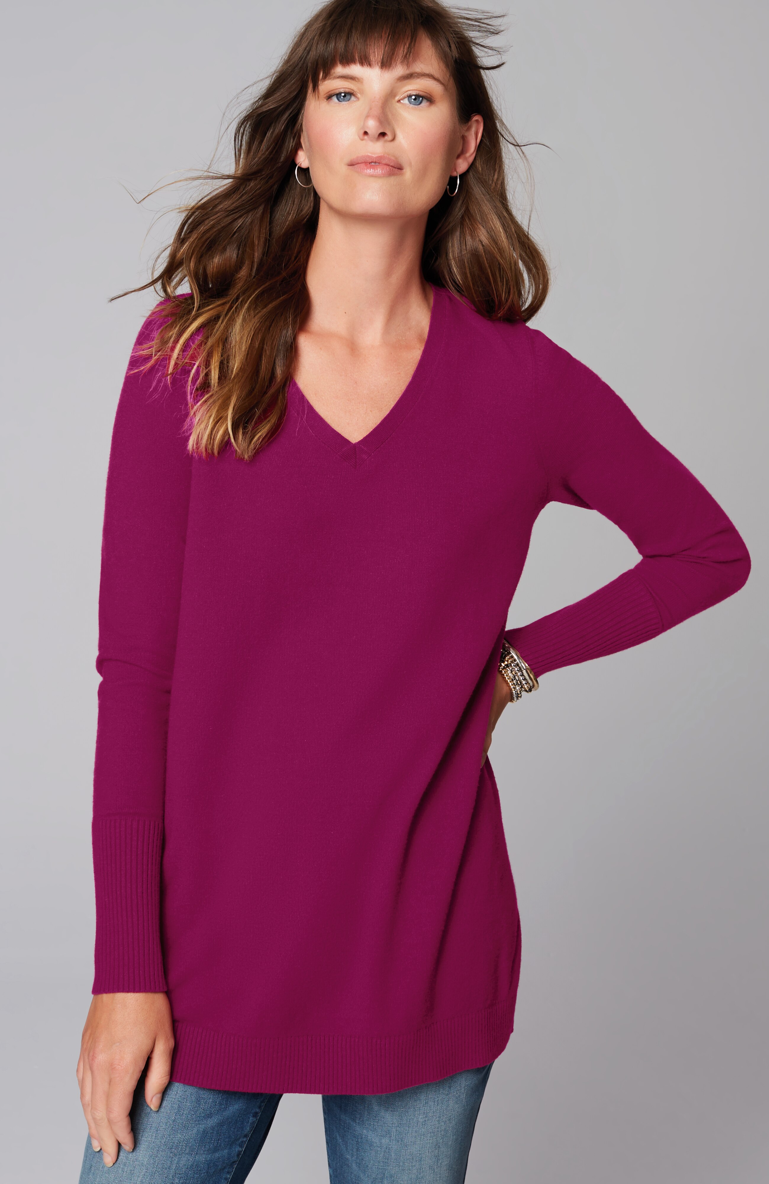 V-Neck Sweater Tunic