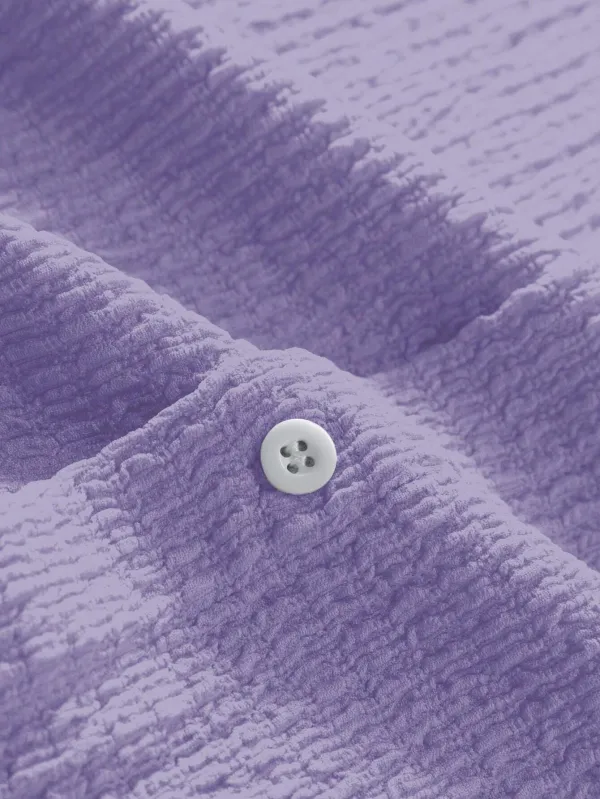 Men's Stylish And Comfortable Everyday Texture Fabric Short-sleeved Lapel Shirt