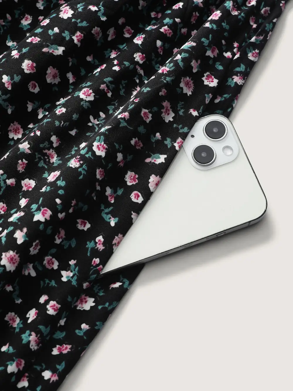 Micro Floral Print Adjustable Drawstring Maxi Dress