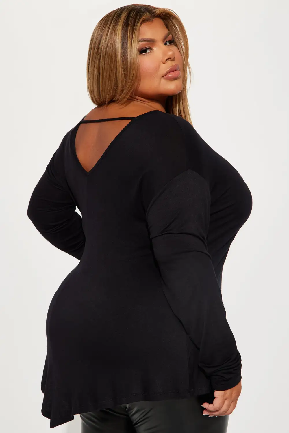 Victoria V-Neck Top - Black