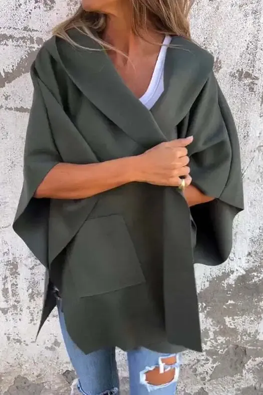 Casual Solid Color Pocket Turndown Collar Outerwear