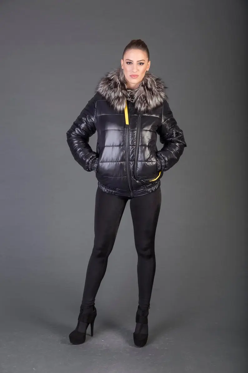 Silver Fox Fur coat/Fur jacket full skin