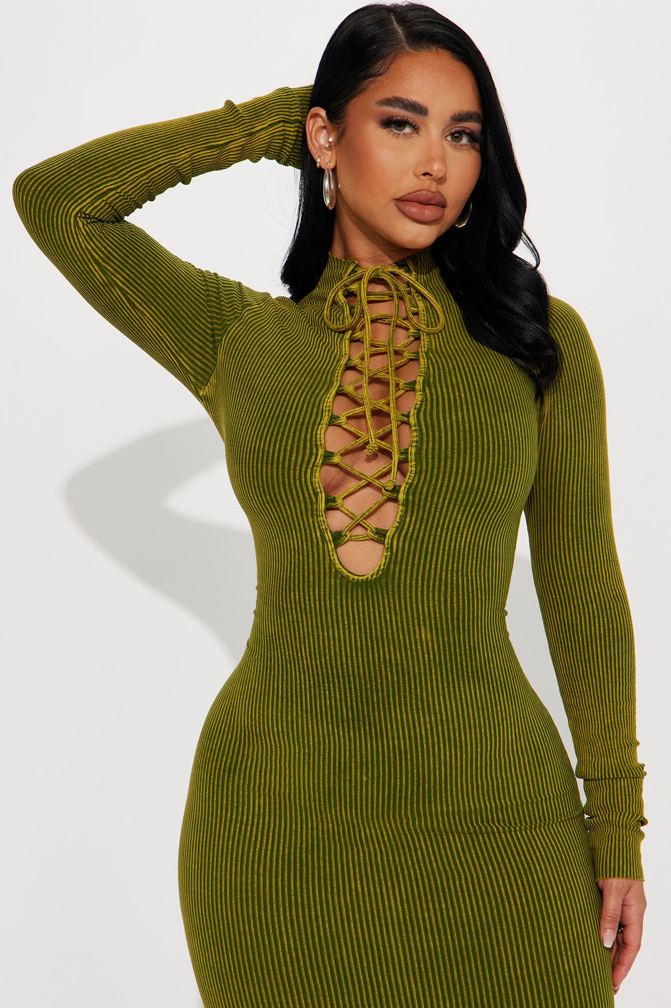 Keep Talkin Midi Dress - Lime