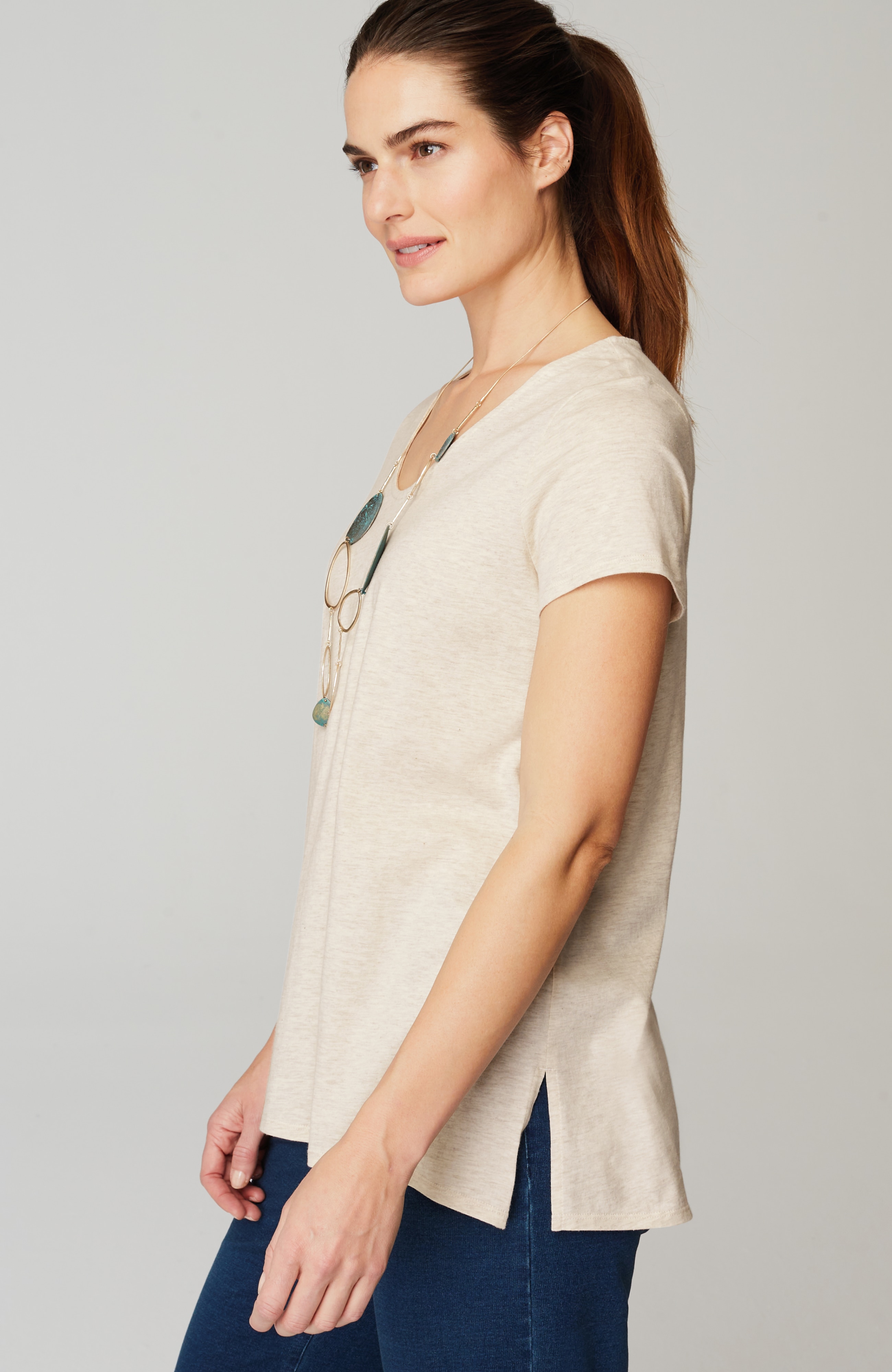 pure jill side-slit elliptical tee