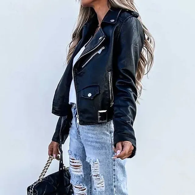 Women's Casual Jacket Warm Comfortable Zipper Pocket Fashion Outdoor Plain Going out Weekend Zipper Regular Lapel Regular Fit Long Sleeve Outerwear Black Wine Fall Winter