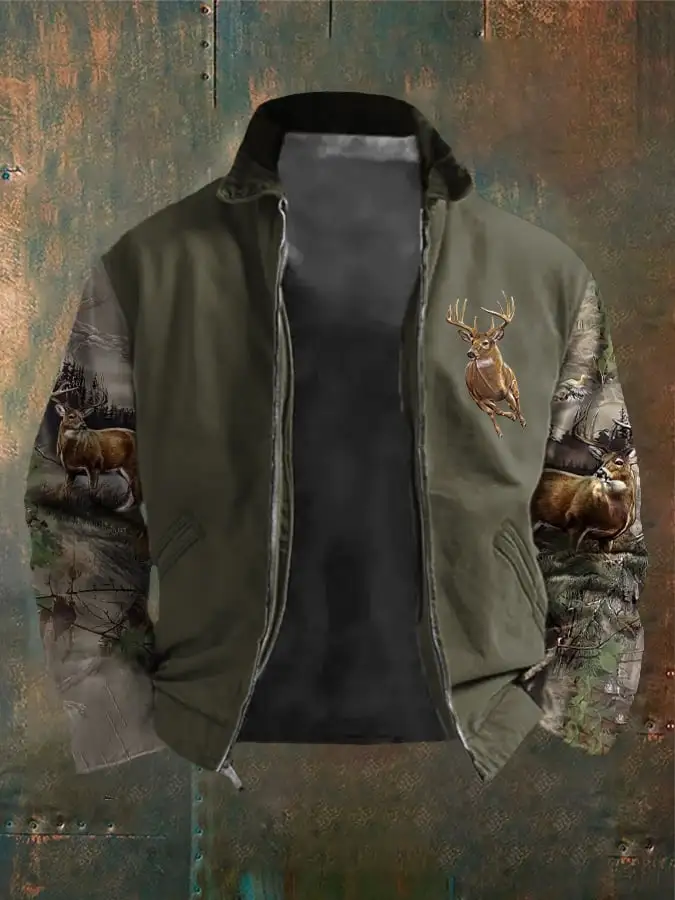 Men's Western Elk Outdoor Lapel Jacket
