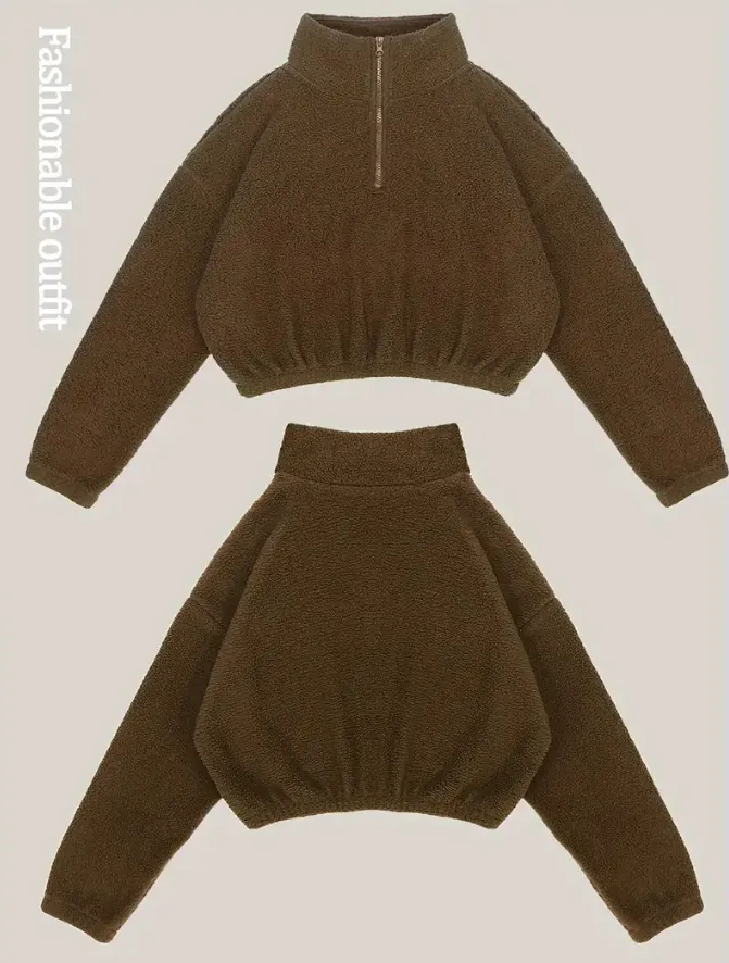 Women's 3-Piece Workout Set (Half-Zip Top, Bra, Yoga Pants)