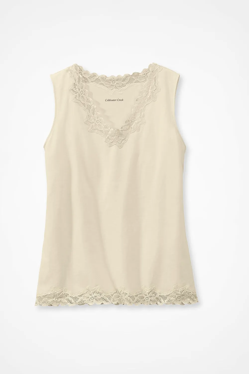 Longer Length Double Lace Tank