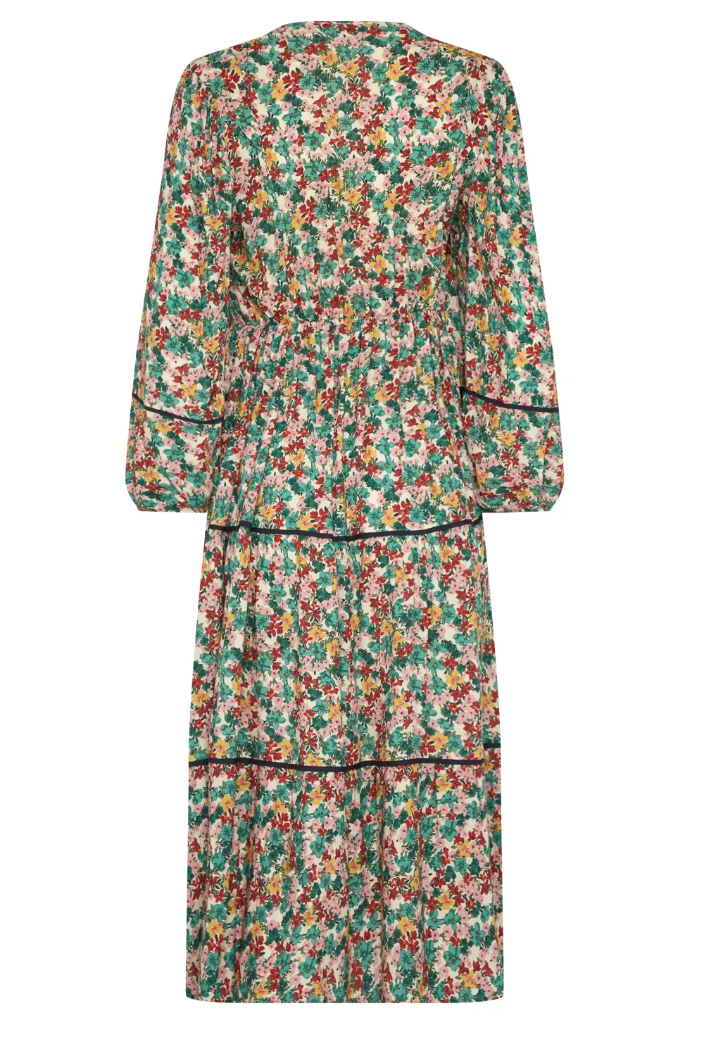 M&Co Green Floral Print Crochet Trim Maxi Dress