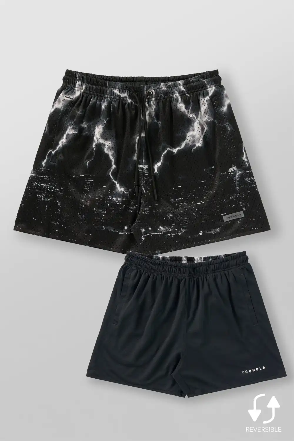 1111 -  Skulls & Roses Reversible Shorts