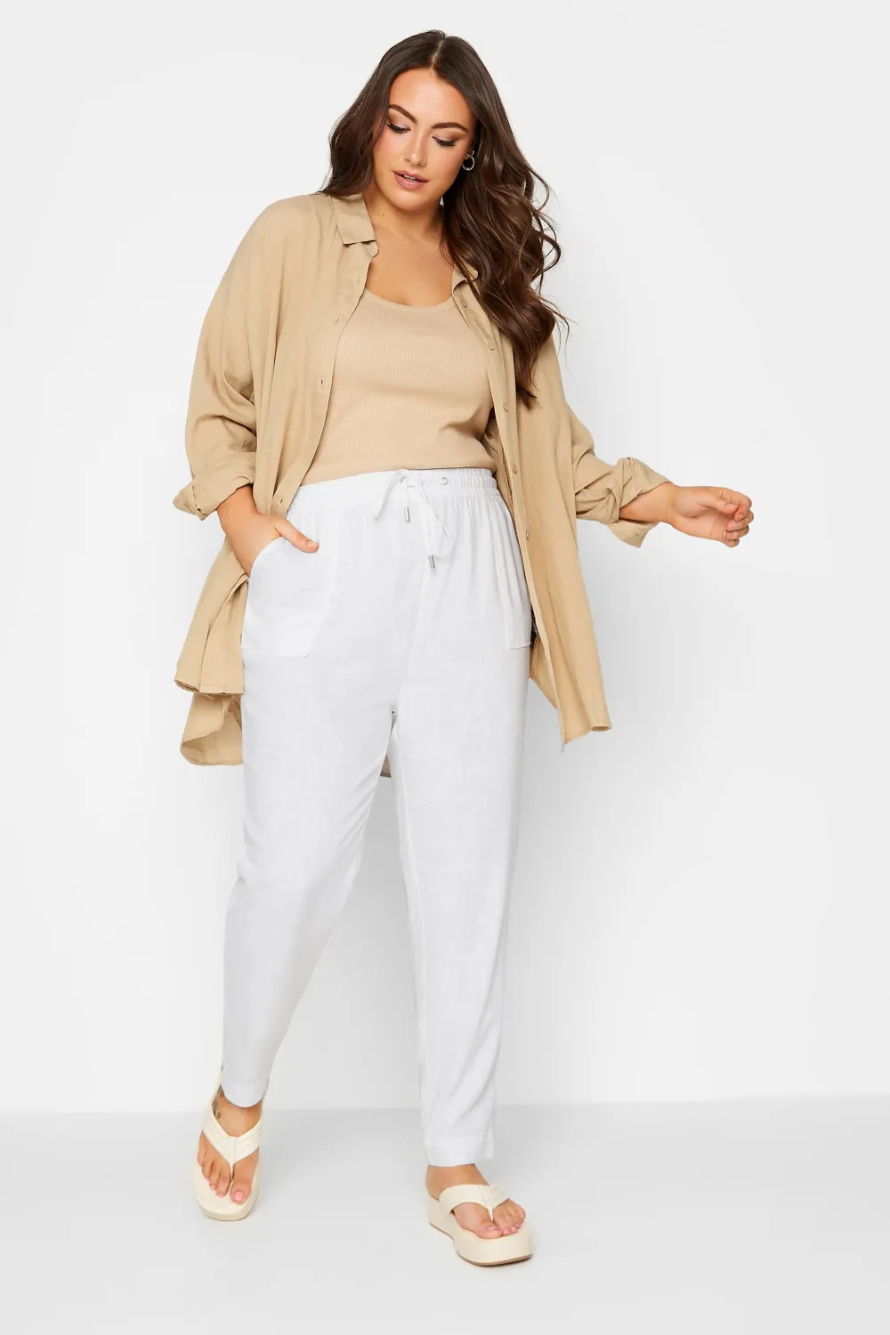 YOURS Curve Black Linen Joggers