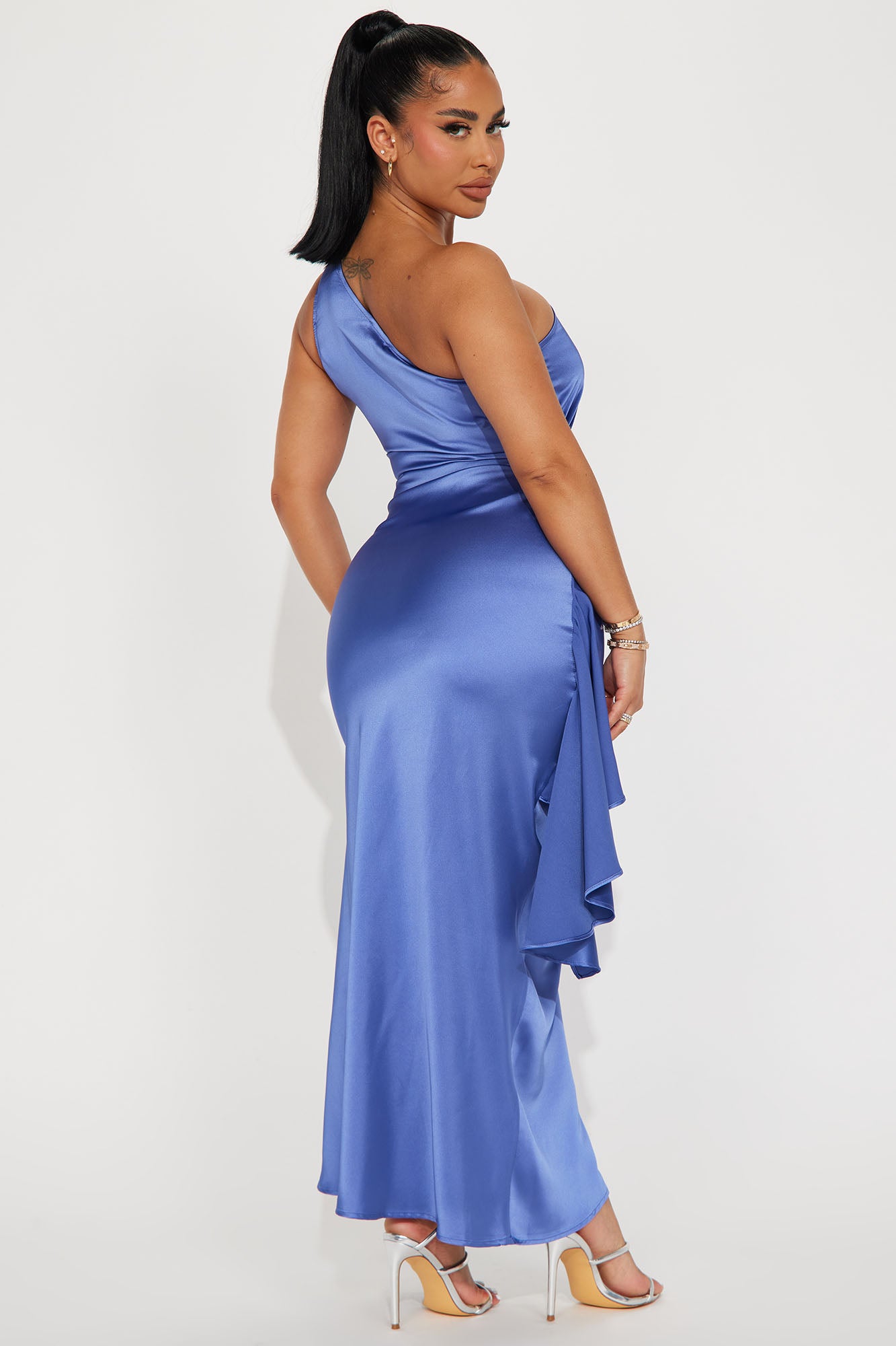 Dalia Satin Gown - Blue