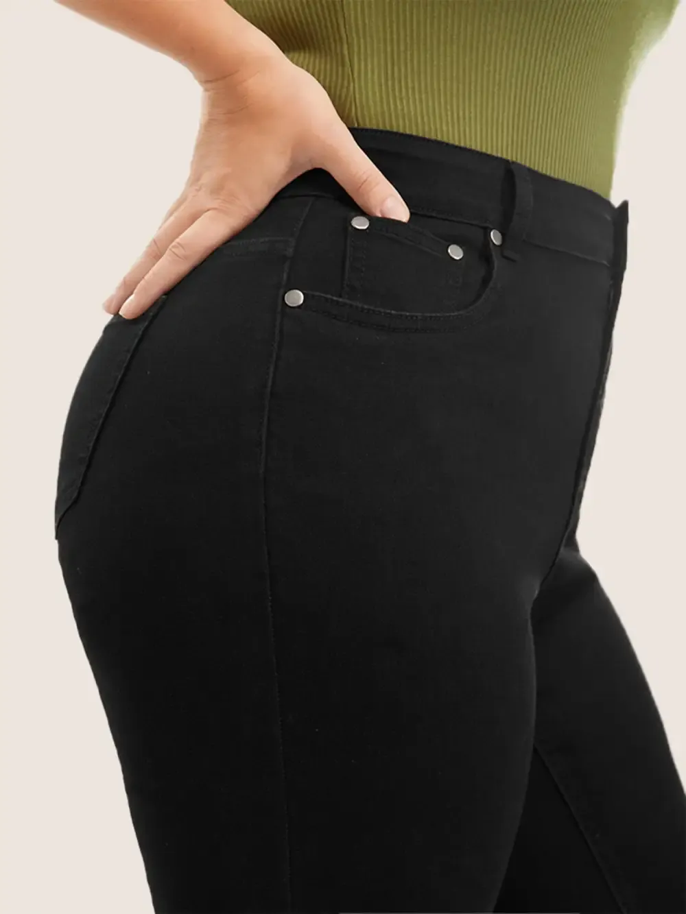 Skinny Very Stretchy High Rise Black Wash Sculpt Waist Jeans