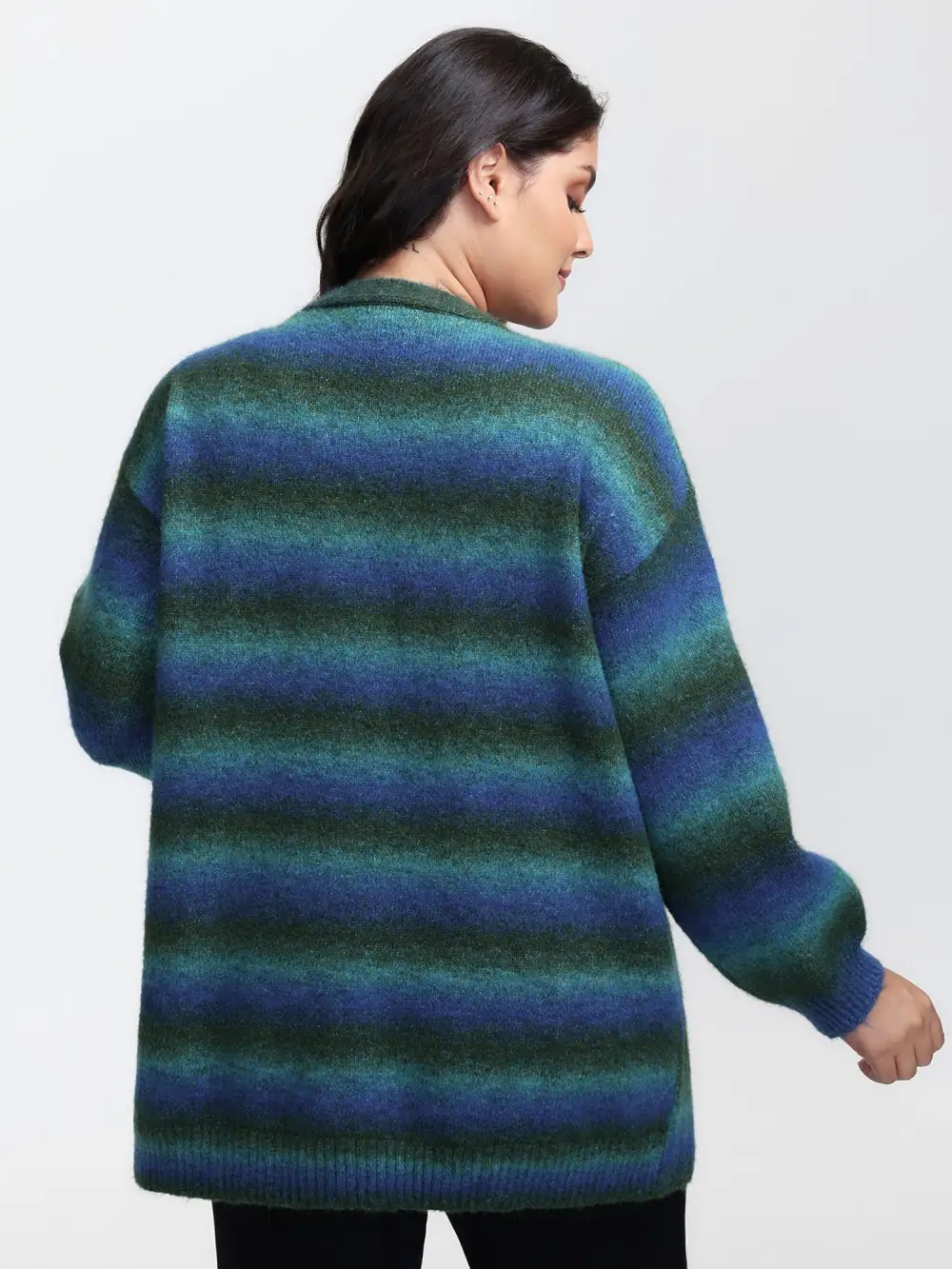 Heather Pockets Open-Front Knit Cardigan