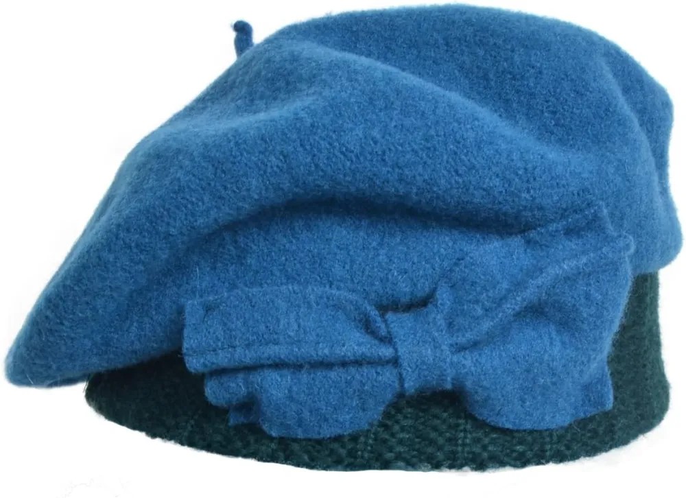 Lady French Beret 100% Wool Beret Floral Dress Beanie Winter Hat