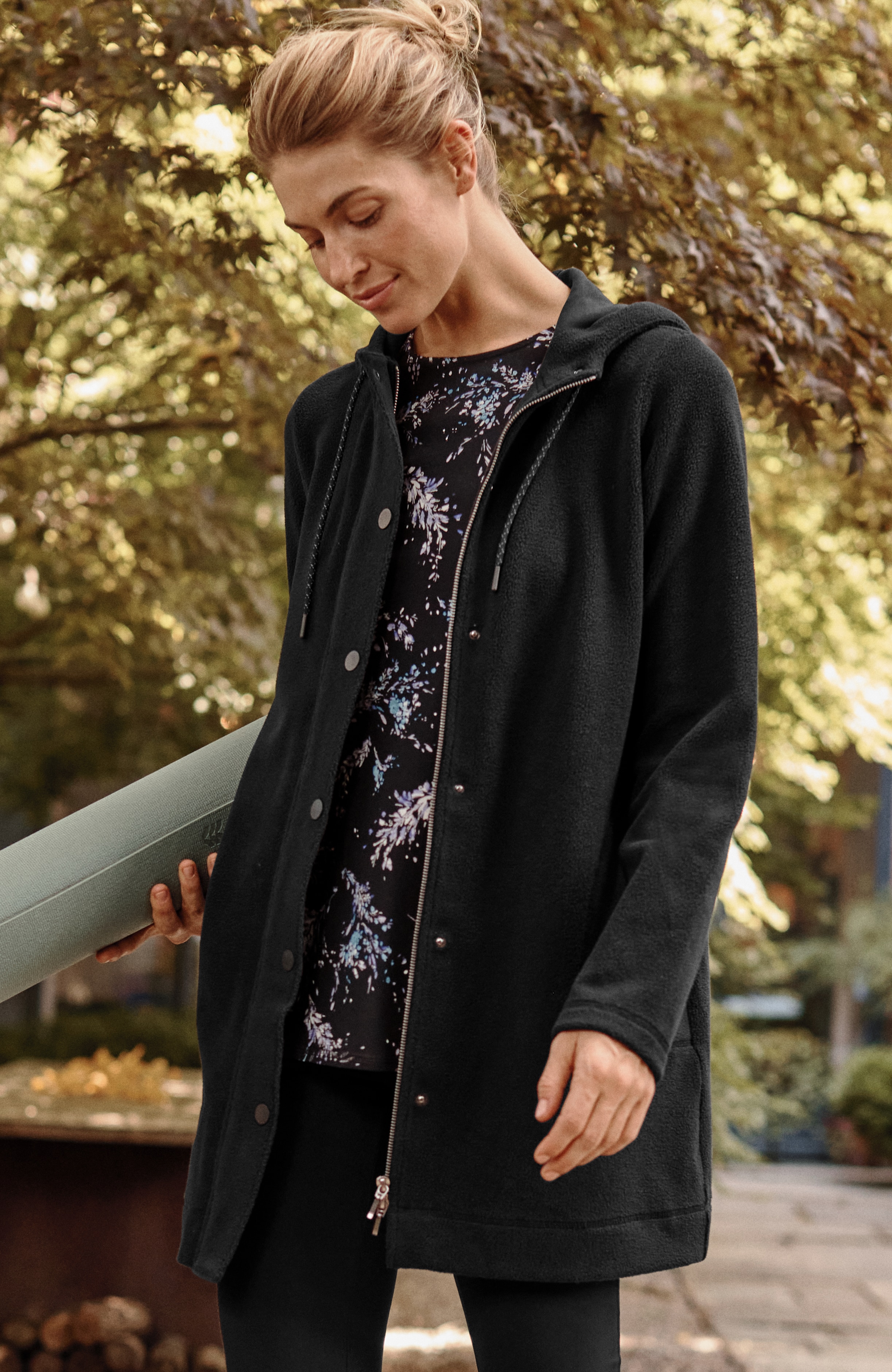 Fit Fleece Snap-Front Hooded Jacket