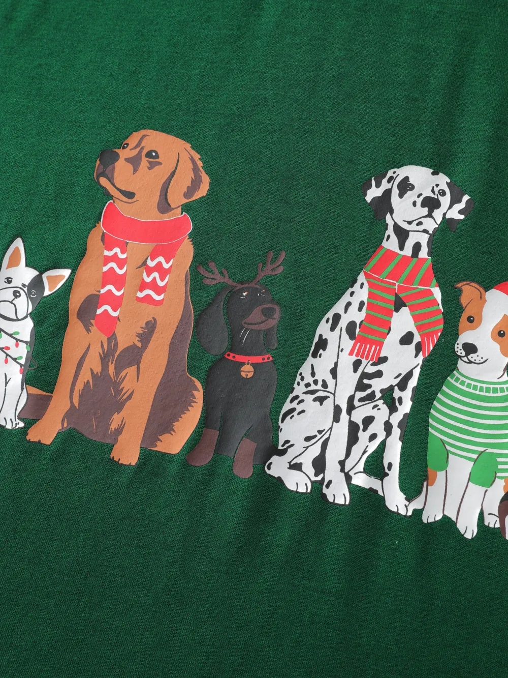 Happy Holiday Dogs Print T-Shirt