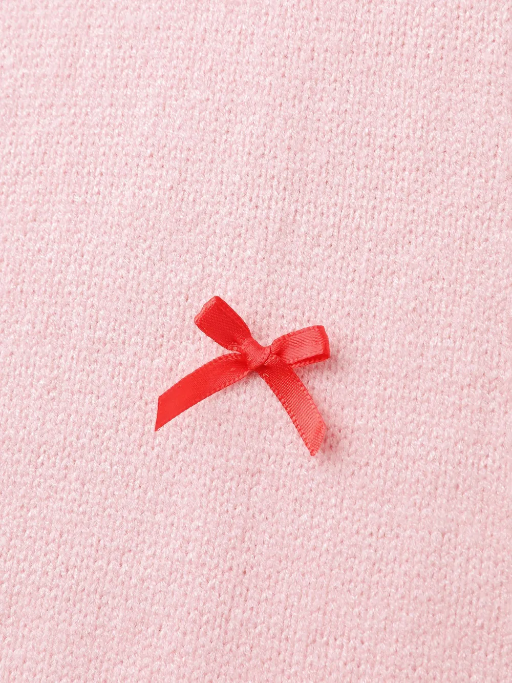 Bowknot Detail Ribbed Hem Pullover