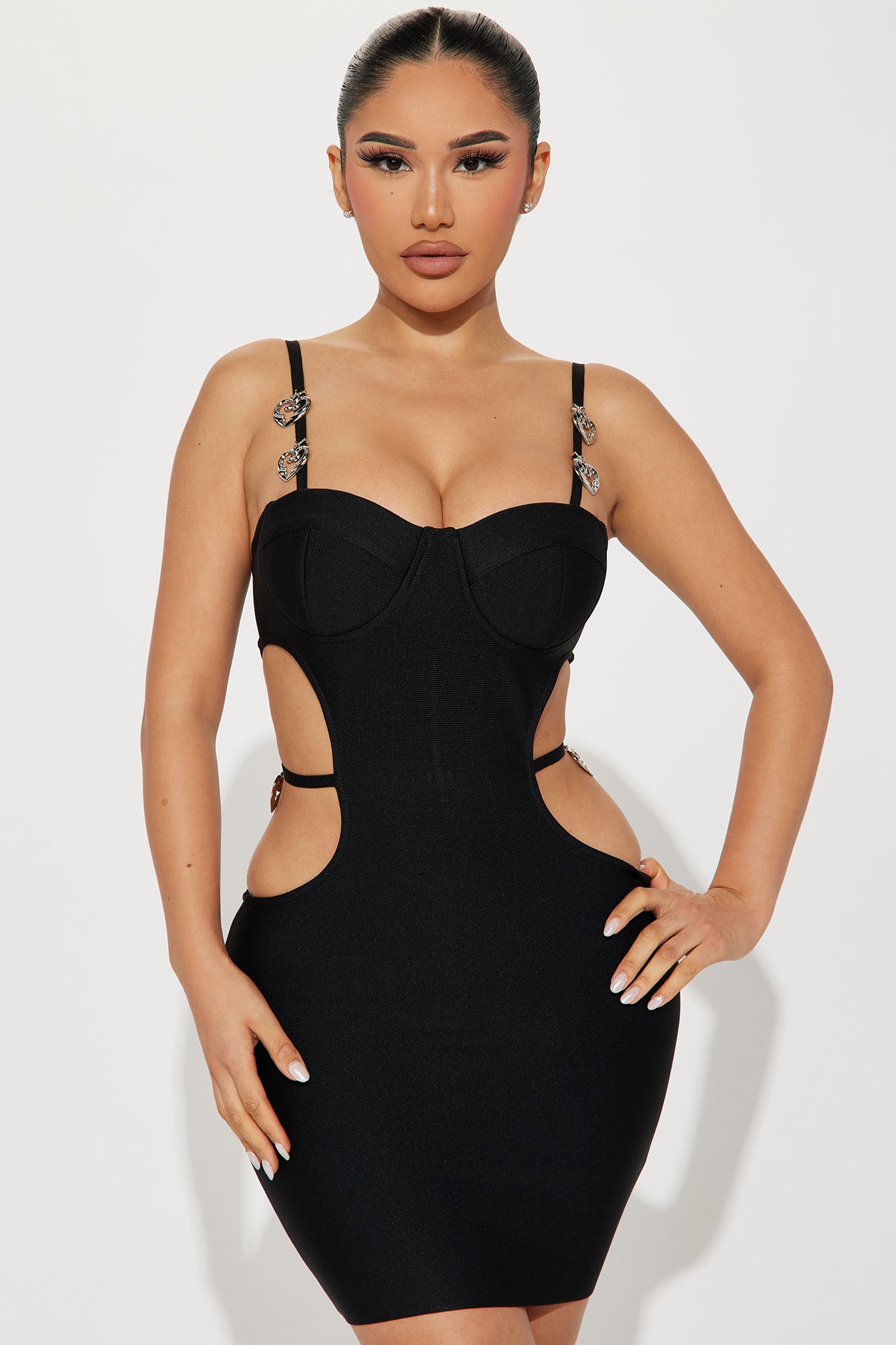 Sweetheart Bandage Mini Dress - Black