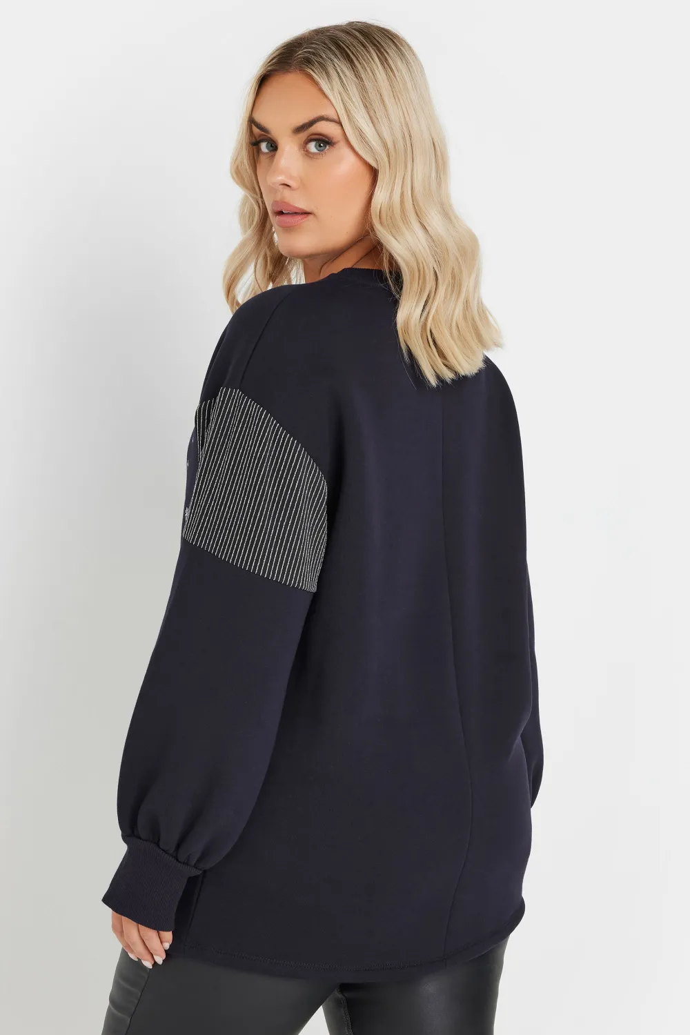 YOURS Curve Grey Metallic Christmas Tree Sweatshirt