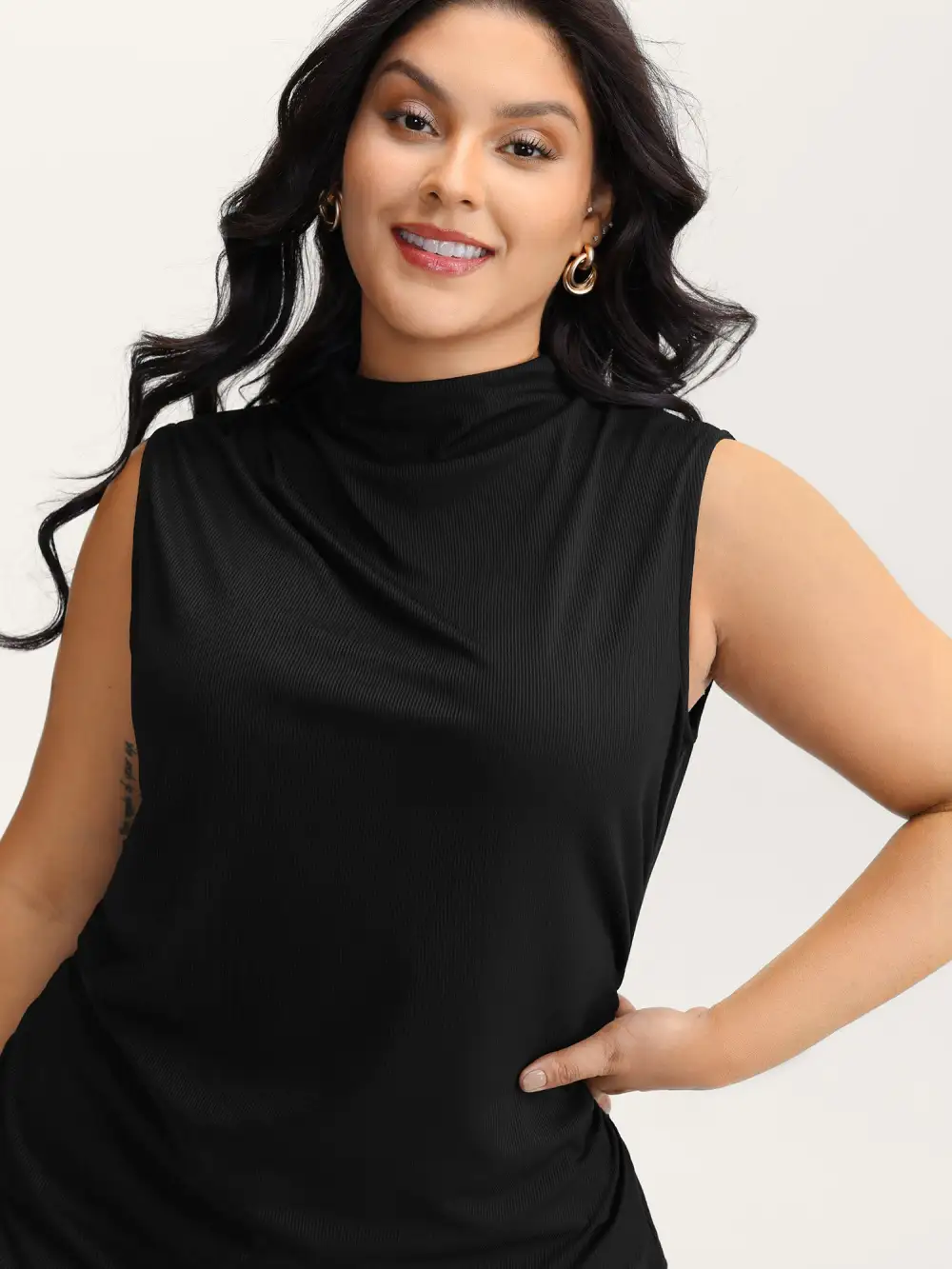 Asymmetric Gathered Fitted Vest