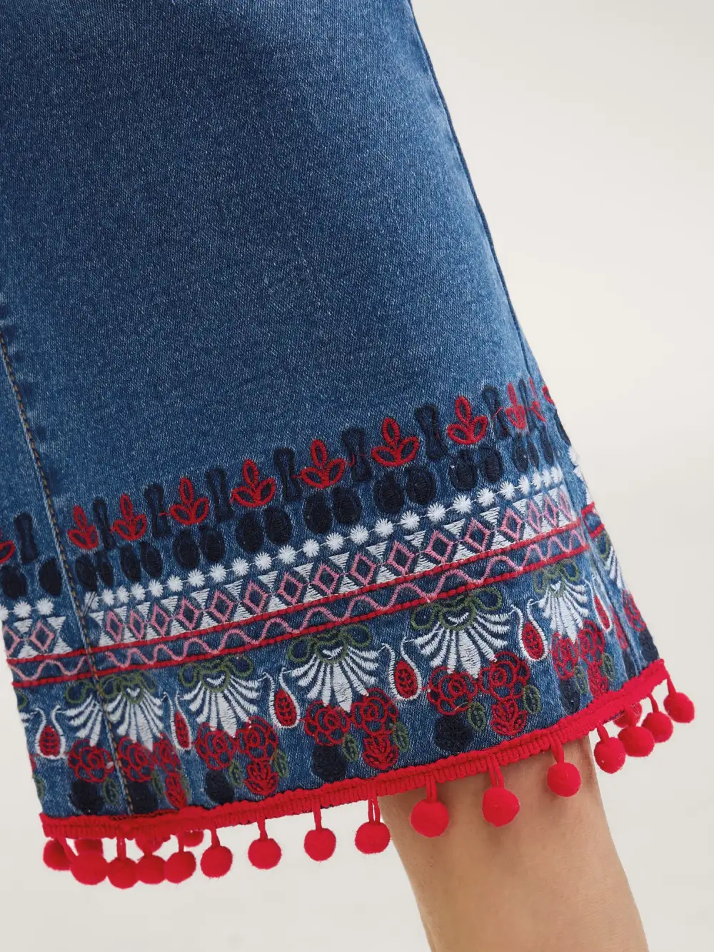 Stretch Christmas Color Contrast Bootcut Jeans