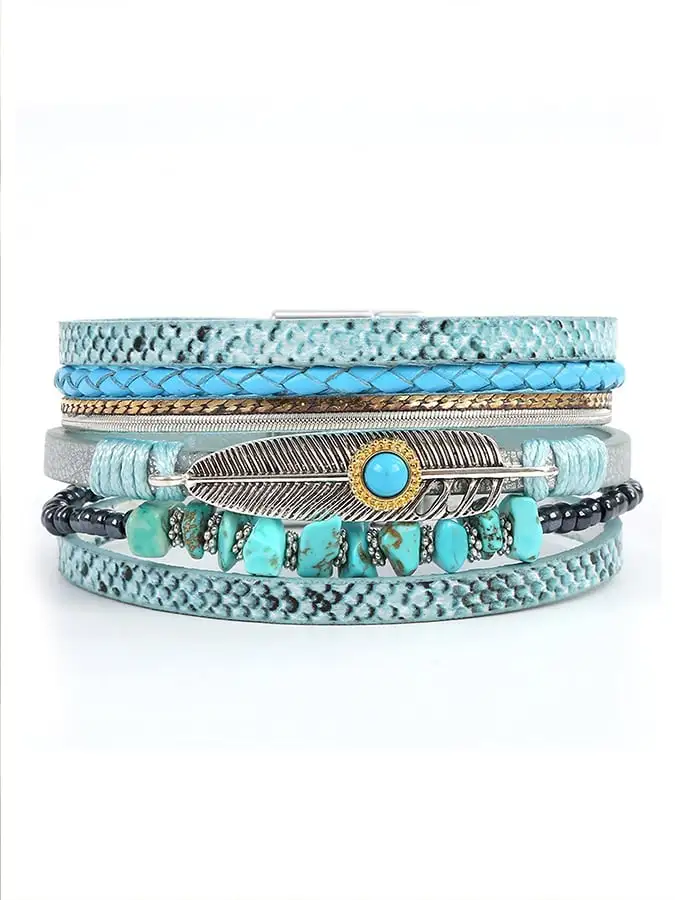 Western style retro simple all-match natural stone bracelet for men and women