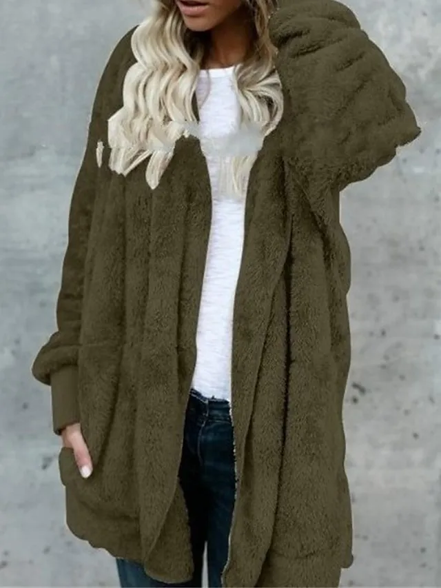 Women's Fleece Jacket Sherpa Jacket Teddy Coat Outdoor Street Daily Fall Winter Coat