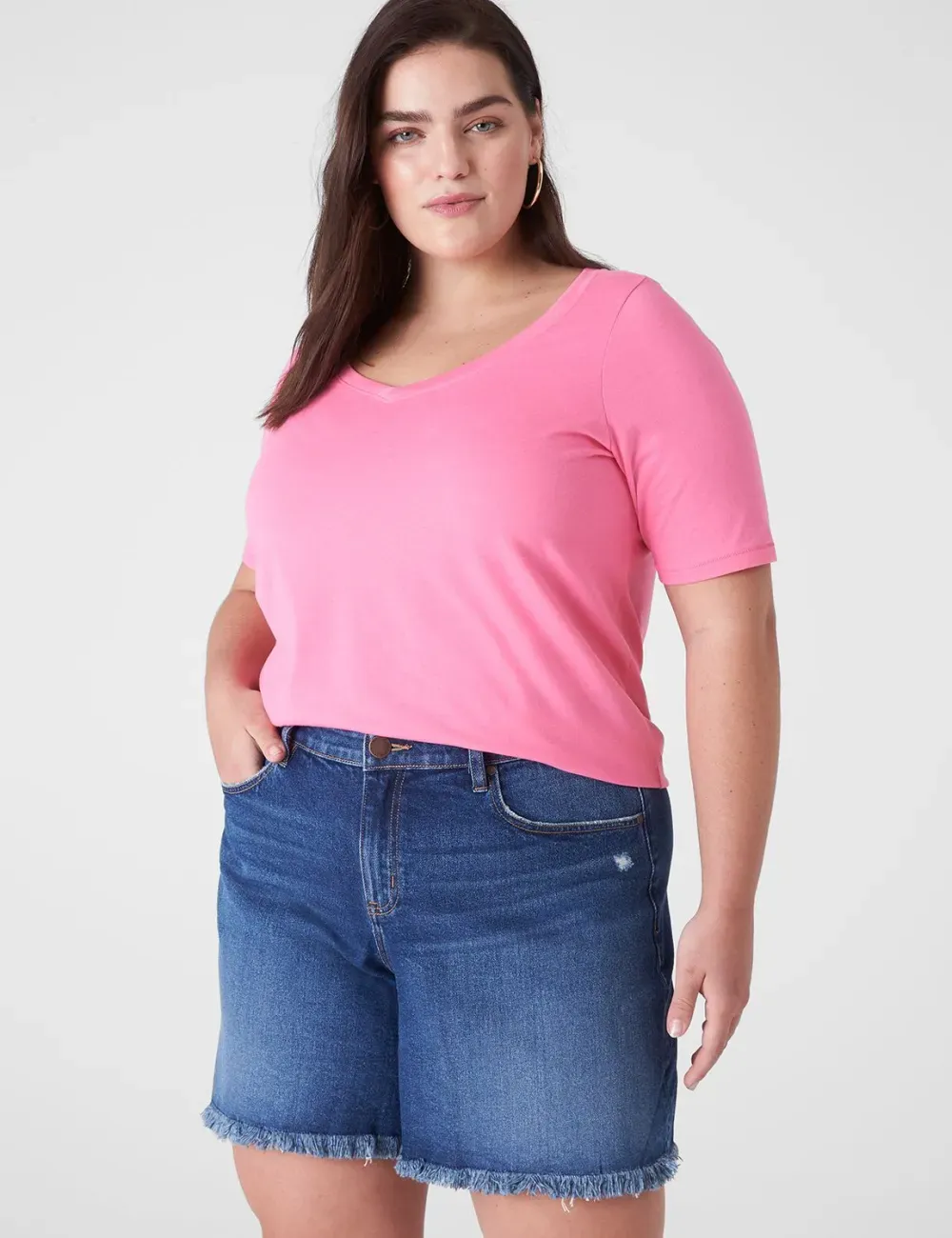 Modern Perfect Sleeve V-Neck Tee