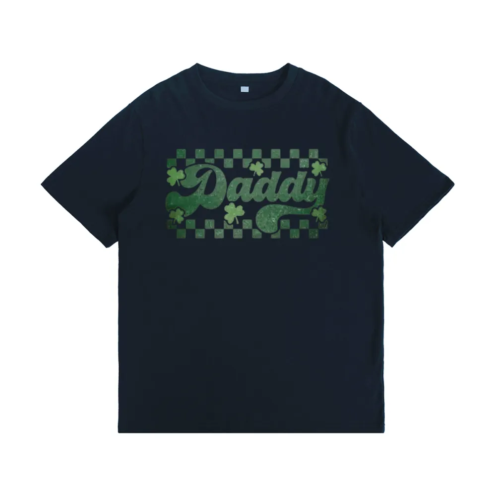 Retro Checkered St Patrick's Day Mama Daddy T-Shirt