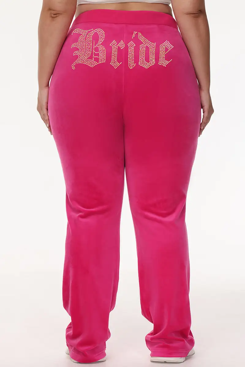 Bride Big Bling Velour Track Pants