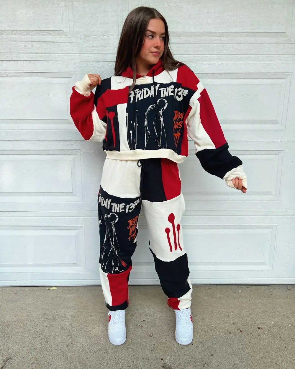 Red 2 piece set tops and bottoms how perfect and cozy piece for your Halloween day