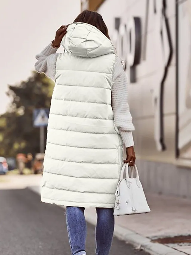 Women's Winter Jacket Vest Outdoor Street Daily Winter Fall Long Coat
