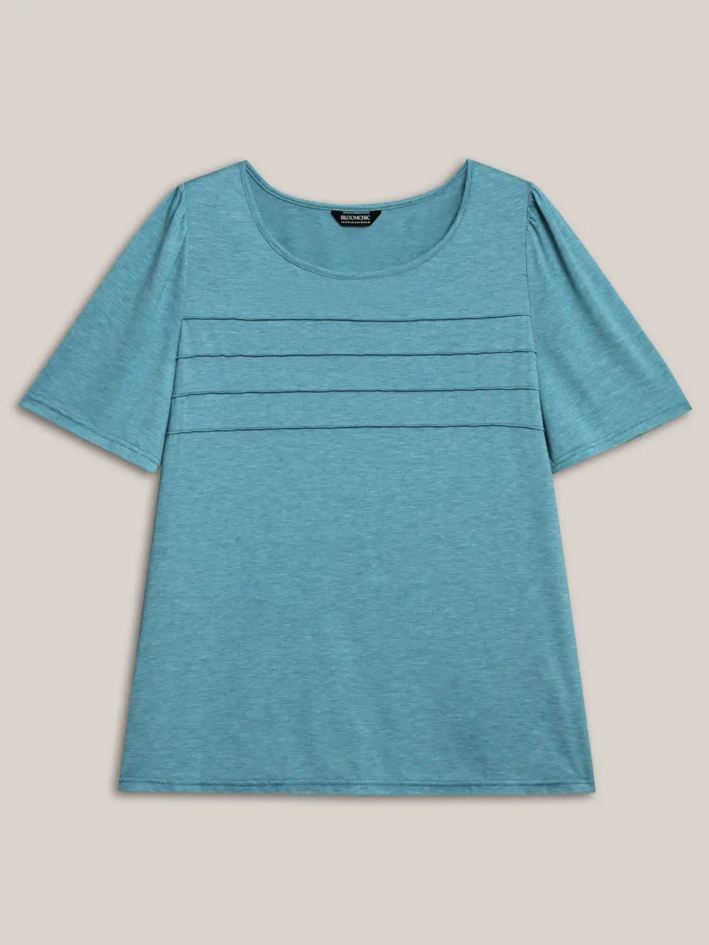 Seamed Round Neck Fitted T-Shirt
