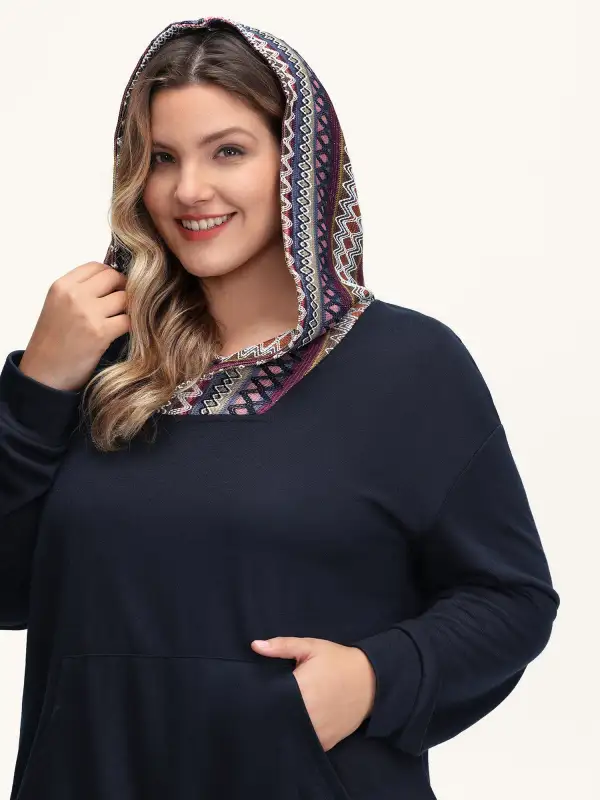 Colorful Pockets Relaxed-Fit Hoodie