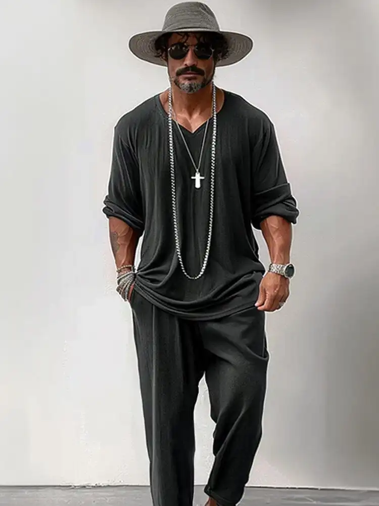 Soft Stretchy Simple 2-Piece Outfits