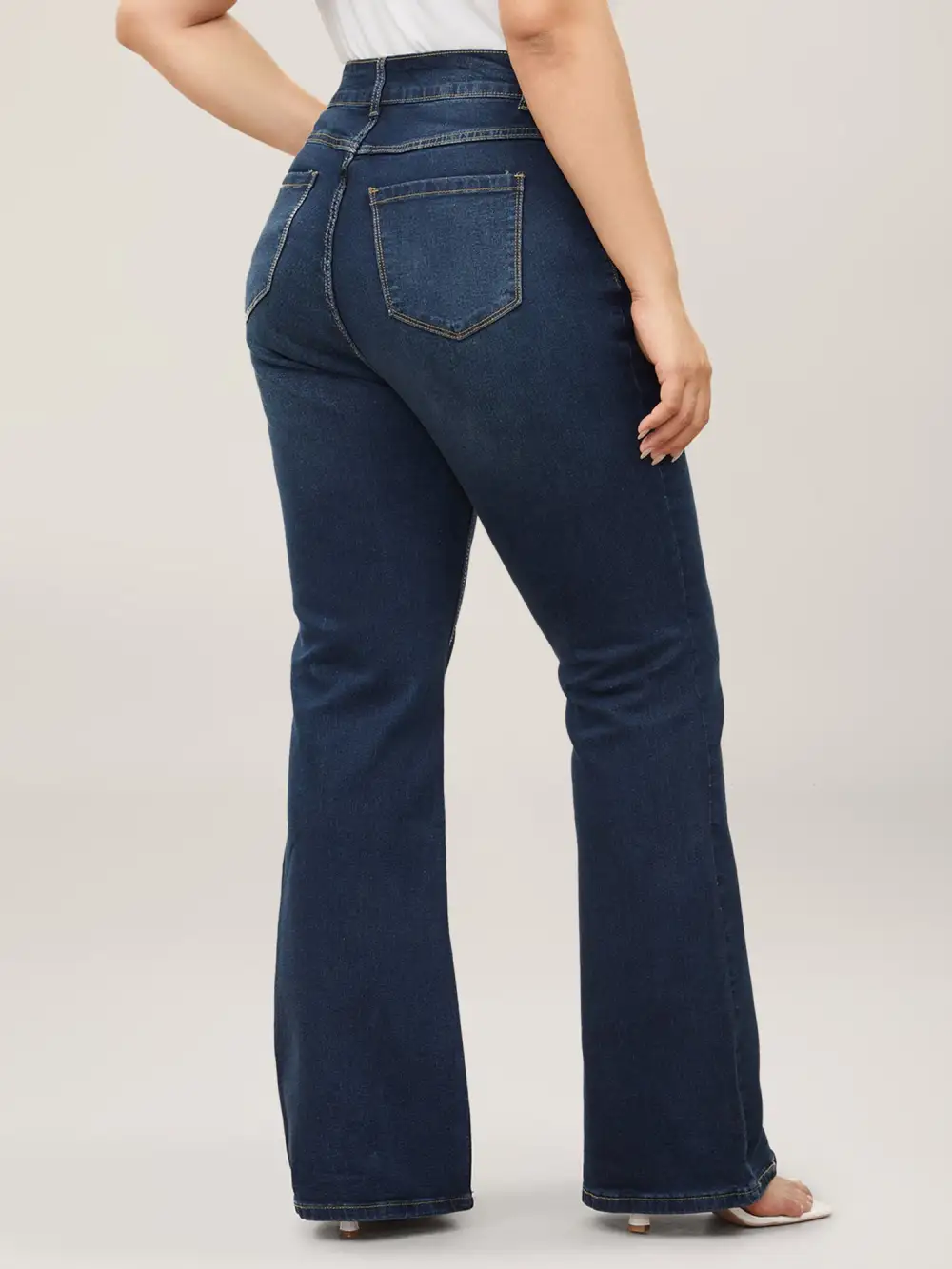 Bootcut Very Stretchy Mid Rise Medium Wash Sculpt Waist Jeans