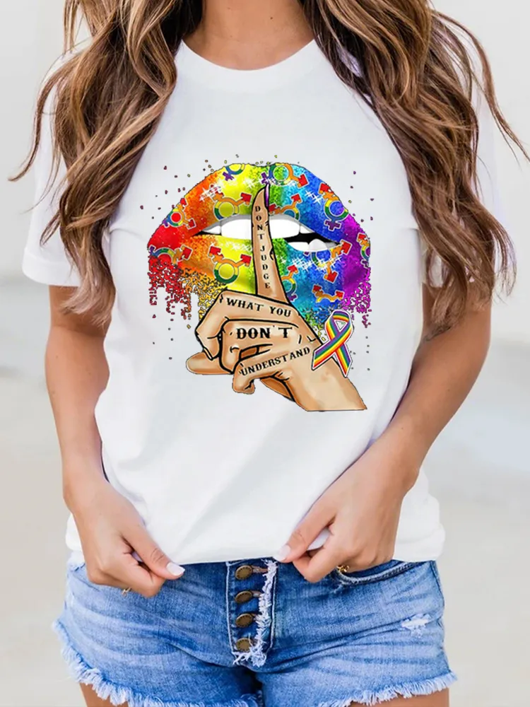 Women'S Don T Judge What You Don T Understand LGBT Pride Lips T Shirt