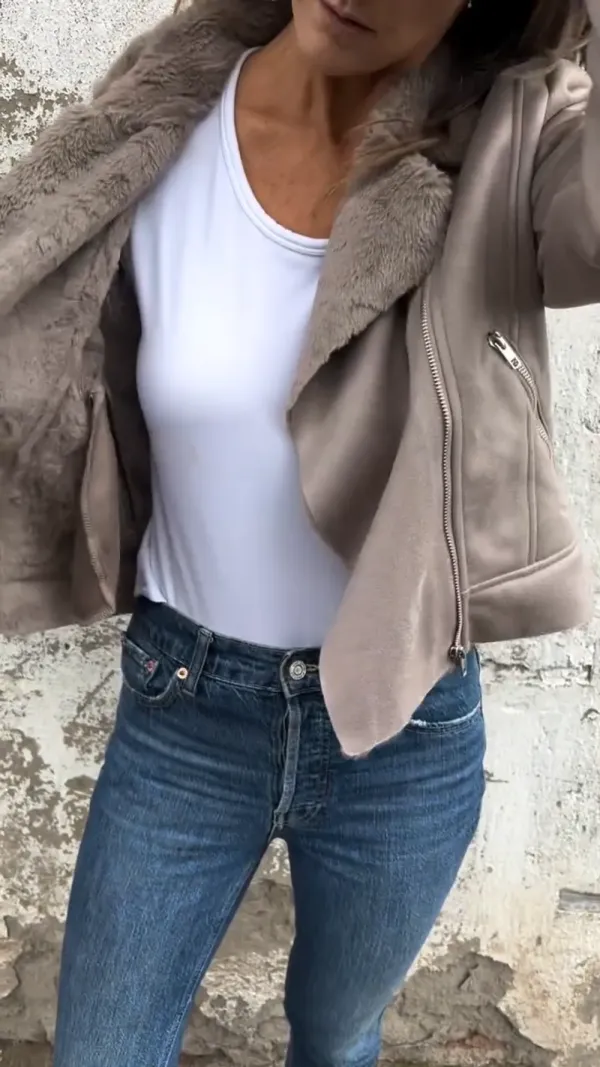 Plush Luxe Moto Jacket
